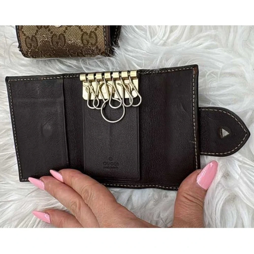 Authentic Gucci GG‎ Canvas Wallet Bundle Vintage Designer Lot Read